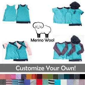 Custom Merino Wool Top - Base Layer Weight - Kids