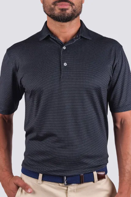 Cyrus Dot Pique Performance Polo - Admiral/Quartz