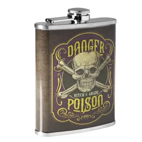 Danger Witch’s Grade Poison Stainless Steel 8 oz Liquor Flask