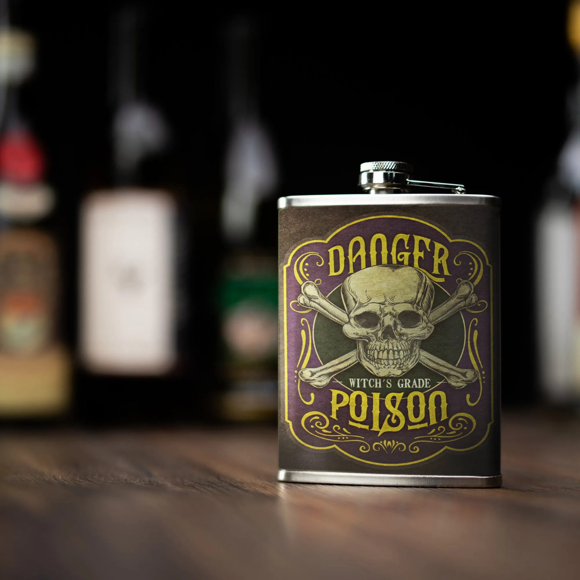 Danger Witch’s Grade Poison Stainless Steel 8 oz Liquor Flask