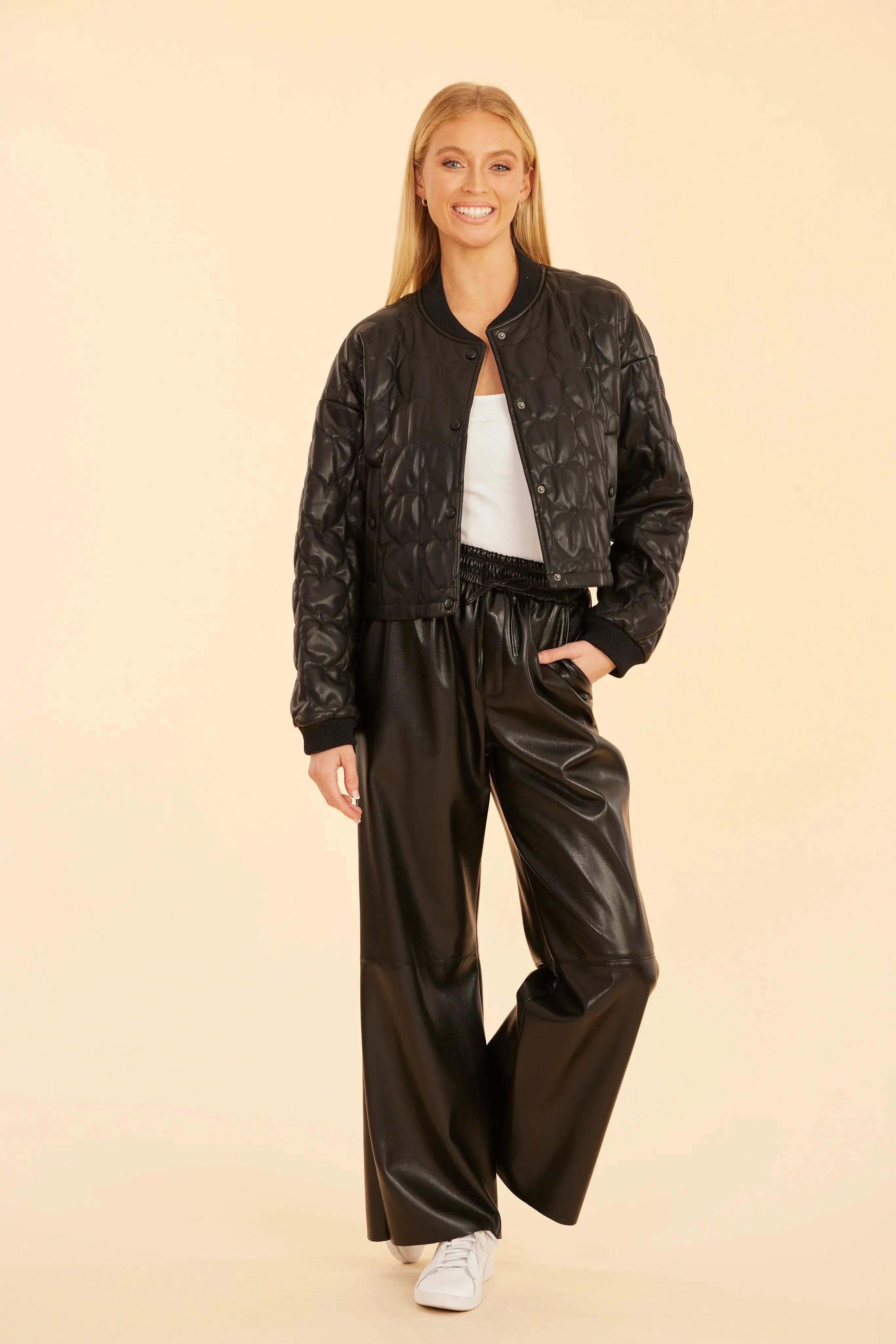 Dolce Cabo Faux Leather Drawstring Pants