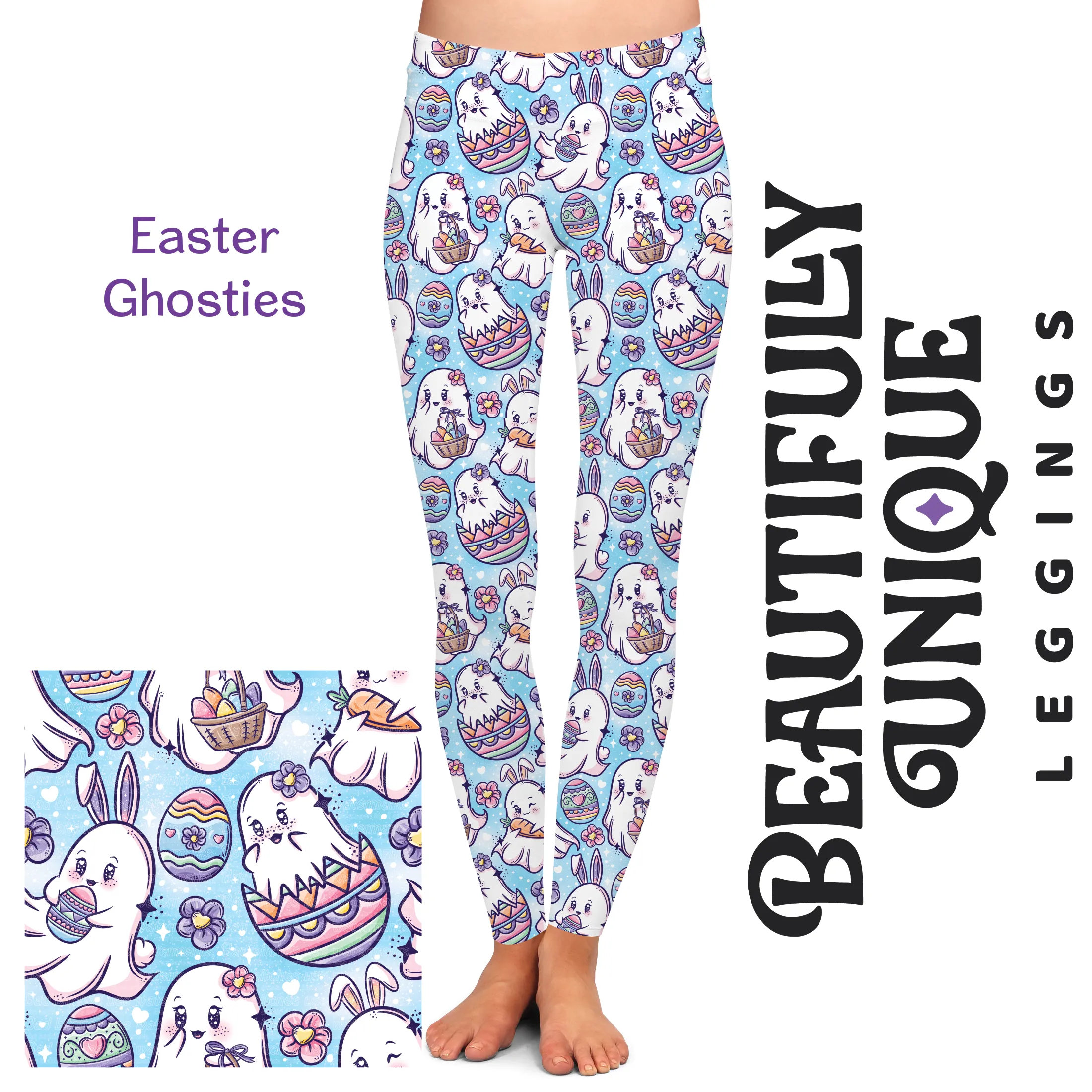 Easter Ghosties (Semi-Exclusive) - High-quality Handcrafted Vibrant Leggings