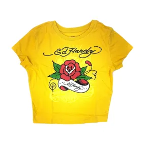 ED HARDY Women's Rose Baby Tee