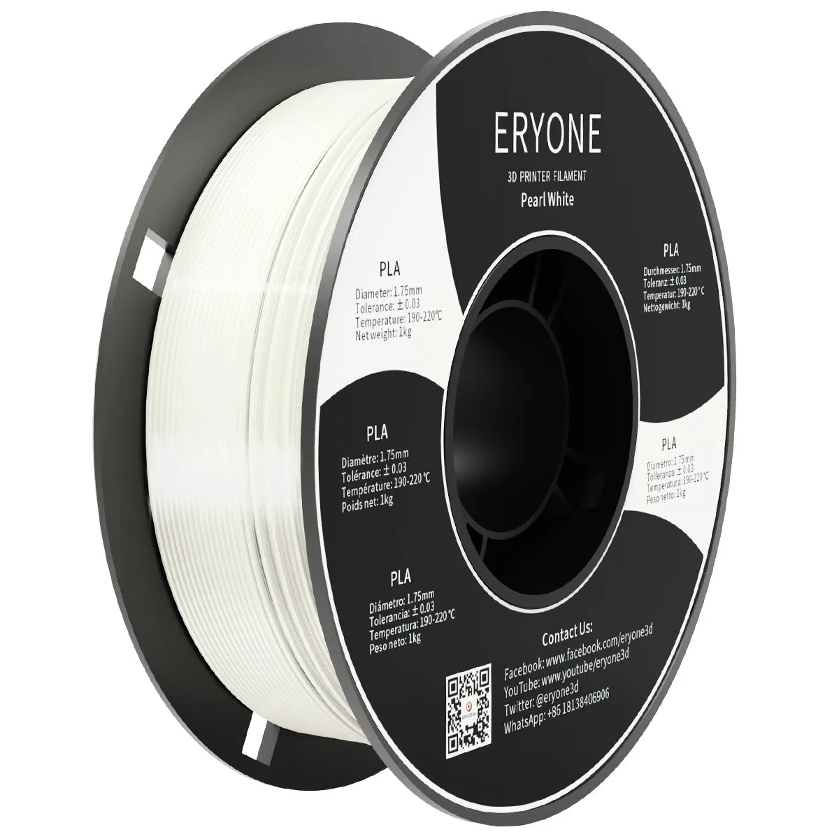 ERYONE PLA 3D Printer Filament 1.75mm, Dimensional Accuracy  /- 0.05 mm 1kg (2.2LBS)/Spool