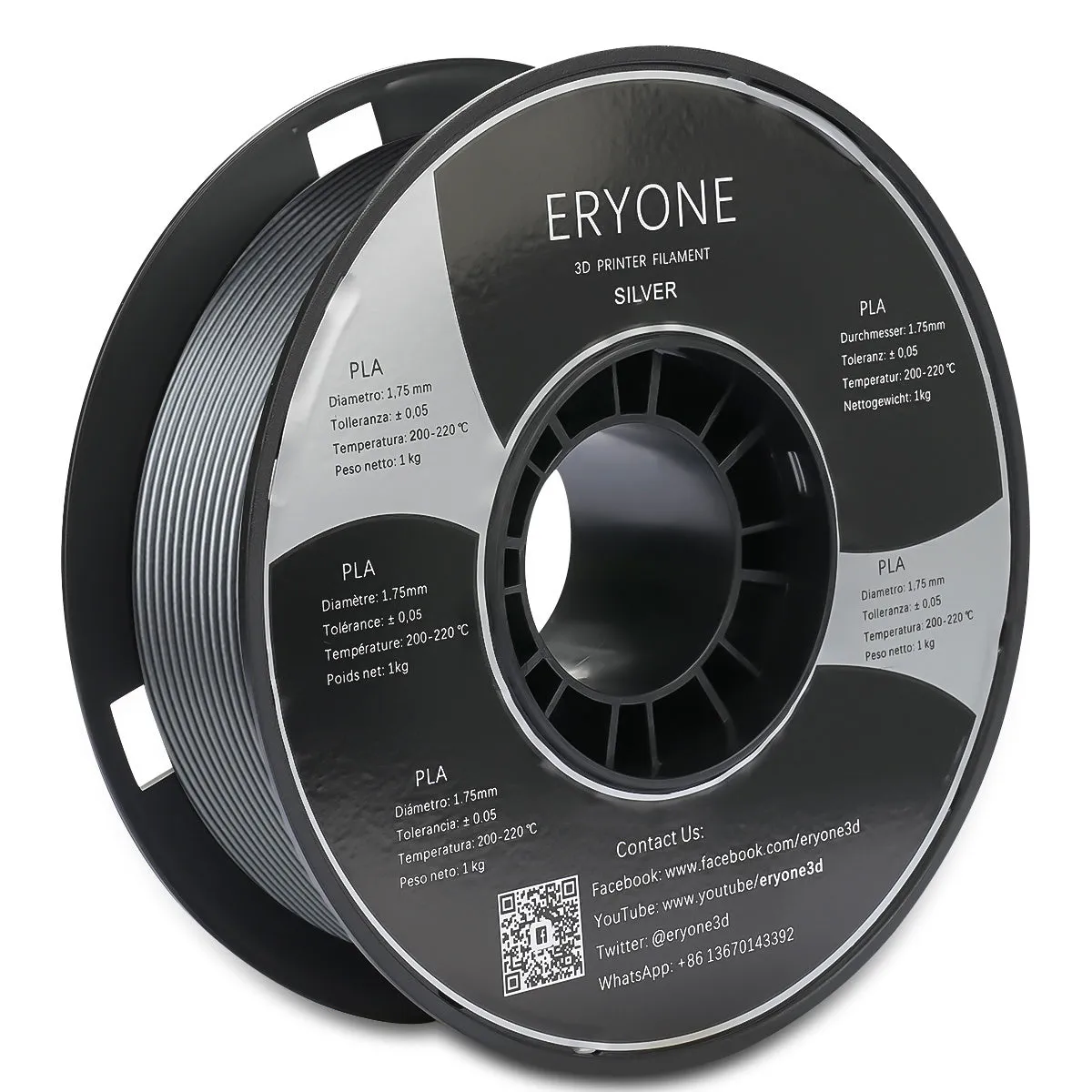 ERYONE PLA 3D Printer Filament 1.75mm, Dimensional Accuracy  /- 0.05 mm 1kg (2.2LBS)/Spool