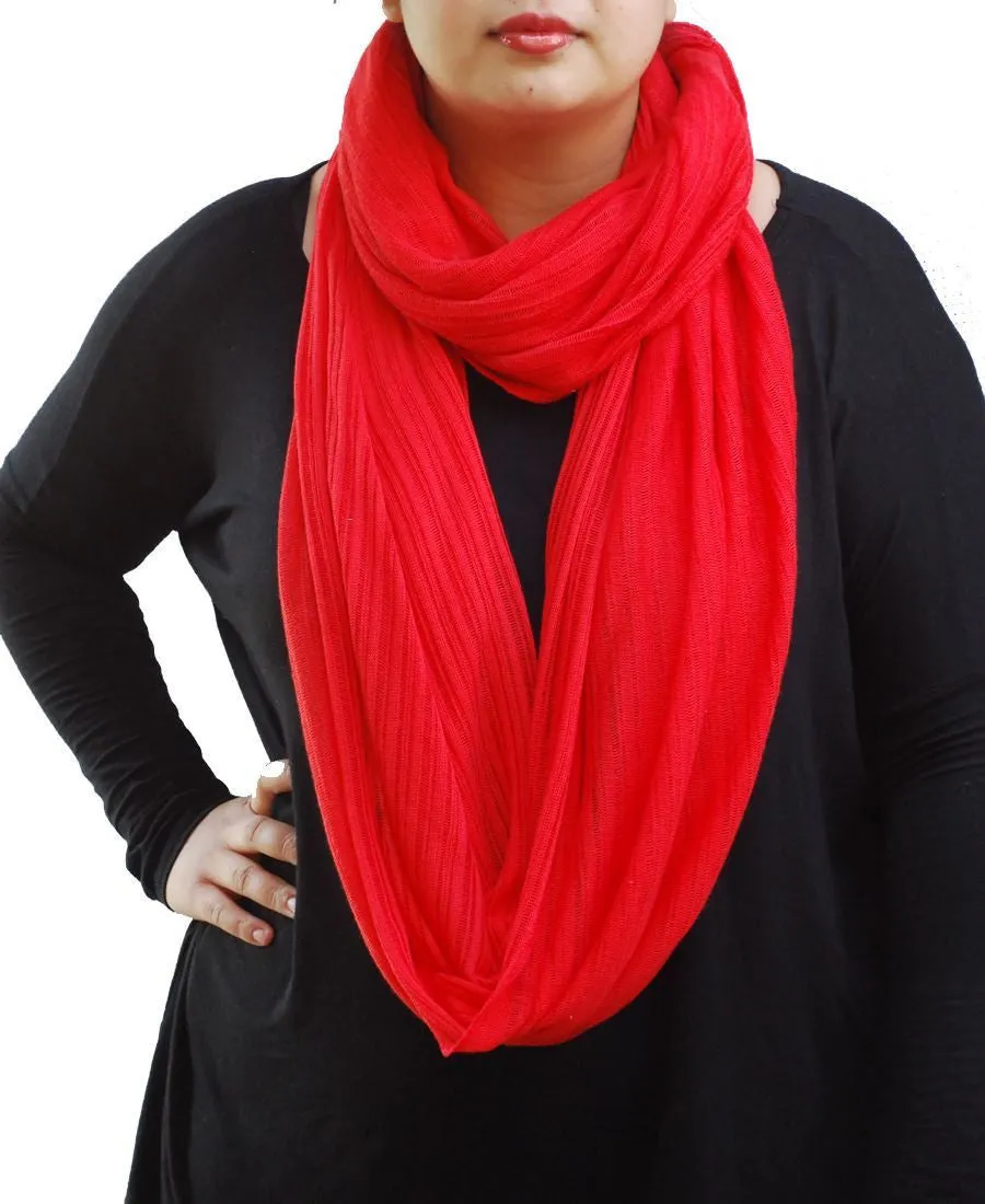 Fashion Scarf Infinity Shawl Knit Red One Size