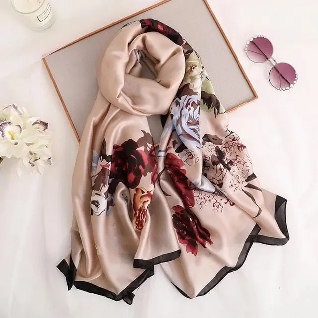 Fashion Silk Scarf Printed Bandana Shawl #LZ046