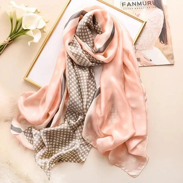 Fashion Silk Scarf Printed Bandana Shawl #LZ046