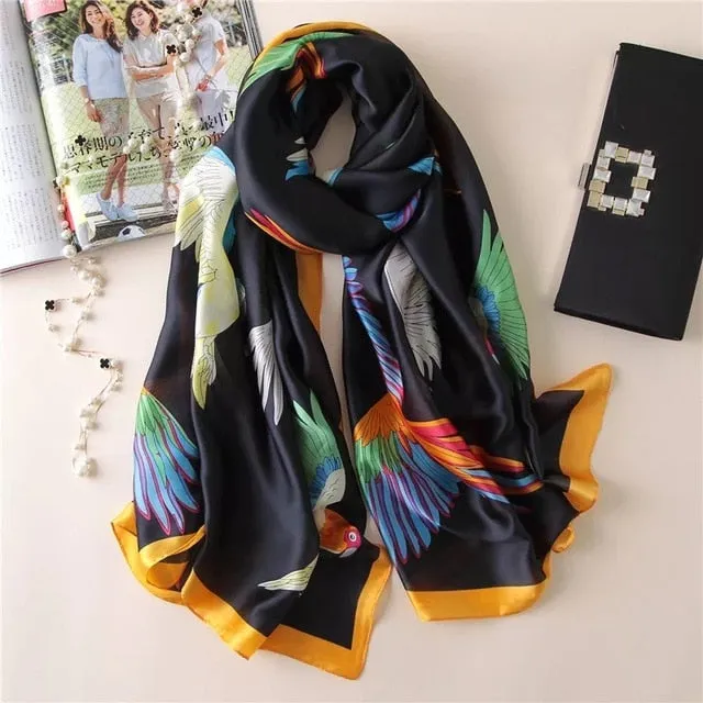 Fashion Silk Scarf Printed Bandana Shawl #LZ046