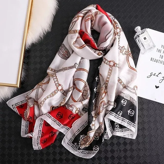 Fashion Silk Scarf Printed Bandana Shawl #LZ046