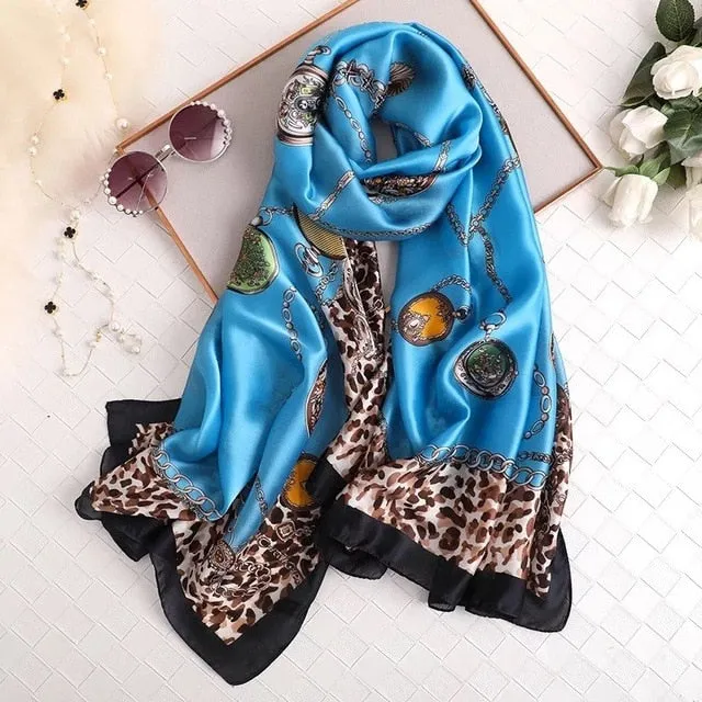 Fashion Silk Scarf Printed Bandana Shawl #LZ046