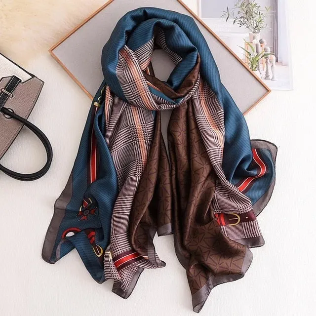 Fashion Silk Scarf Printed Bandana Shawl #LZ046