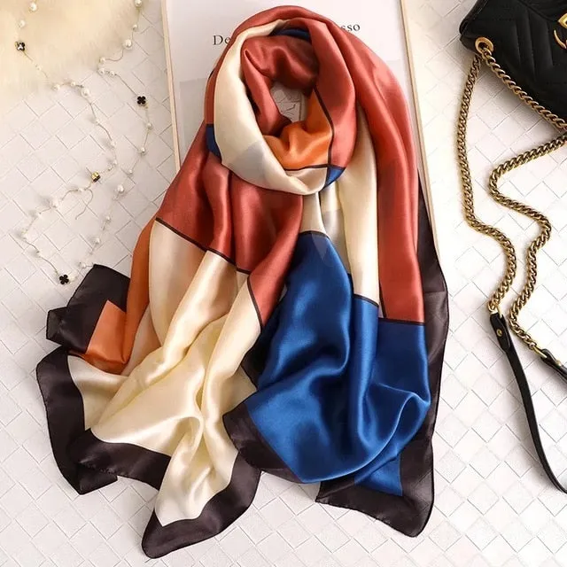 Fashion Silk Scarf Printed Bandana Shawl #LZ046