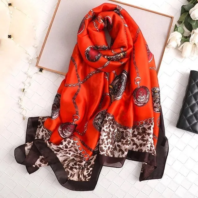 Fashion Silk Scarf Printed Bandana Shawl #LZ046