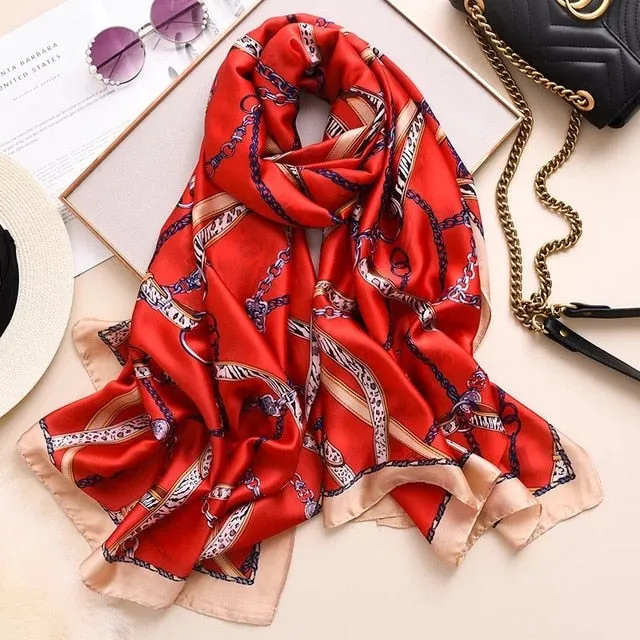 Fashion Silk Scarf Printed Bandana Shawl #LZ046