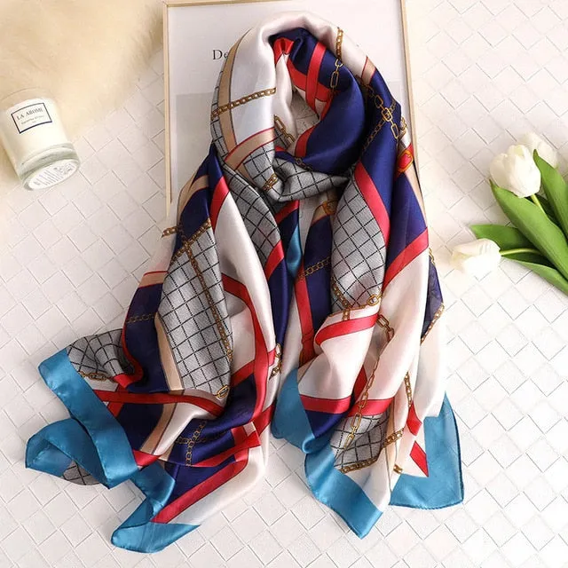 Fashion Silk Scarf Printed Bandana Shawl #LZ046