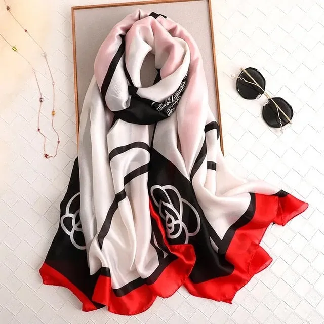 Fashion Silk Scarf Printed Bandana Shawl #LZ046