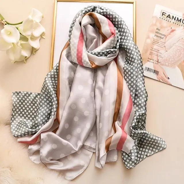 Fashion Silk Scarf Printed Bandana Shawl #LZ046