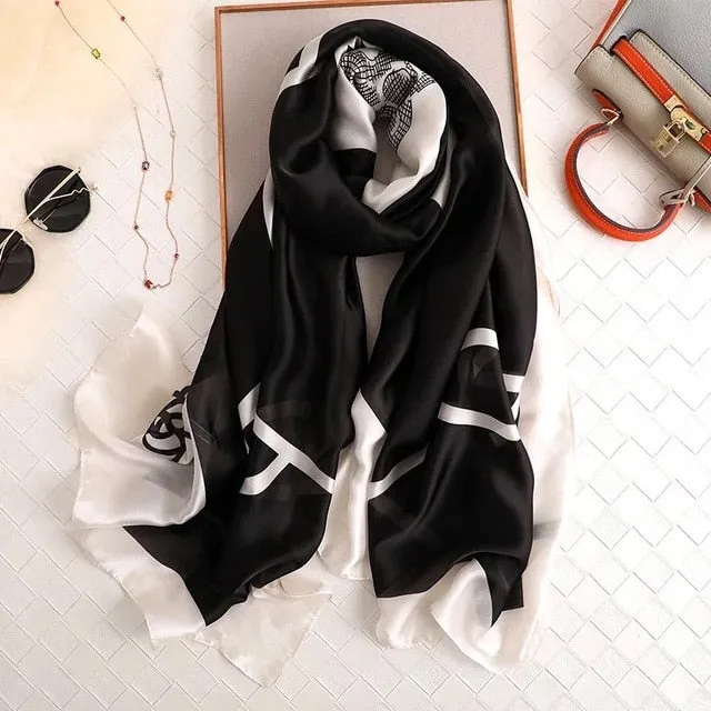 Fashion Silk Scarf Printed Bandana Shawl #LZ046