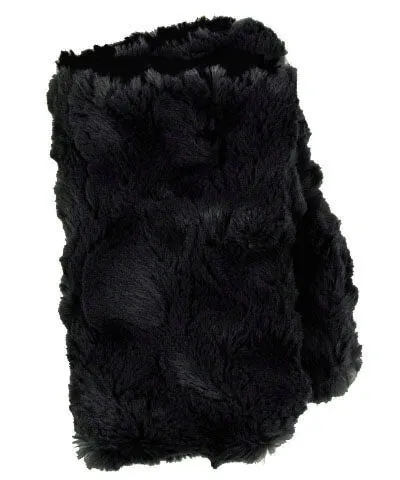 Fingerless / Texting Gloves, Reversible - Luxury Faux Fur in Peacock Pond