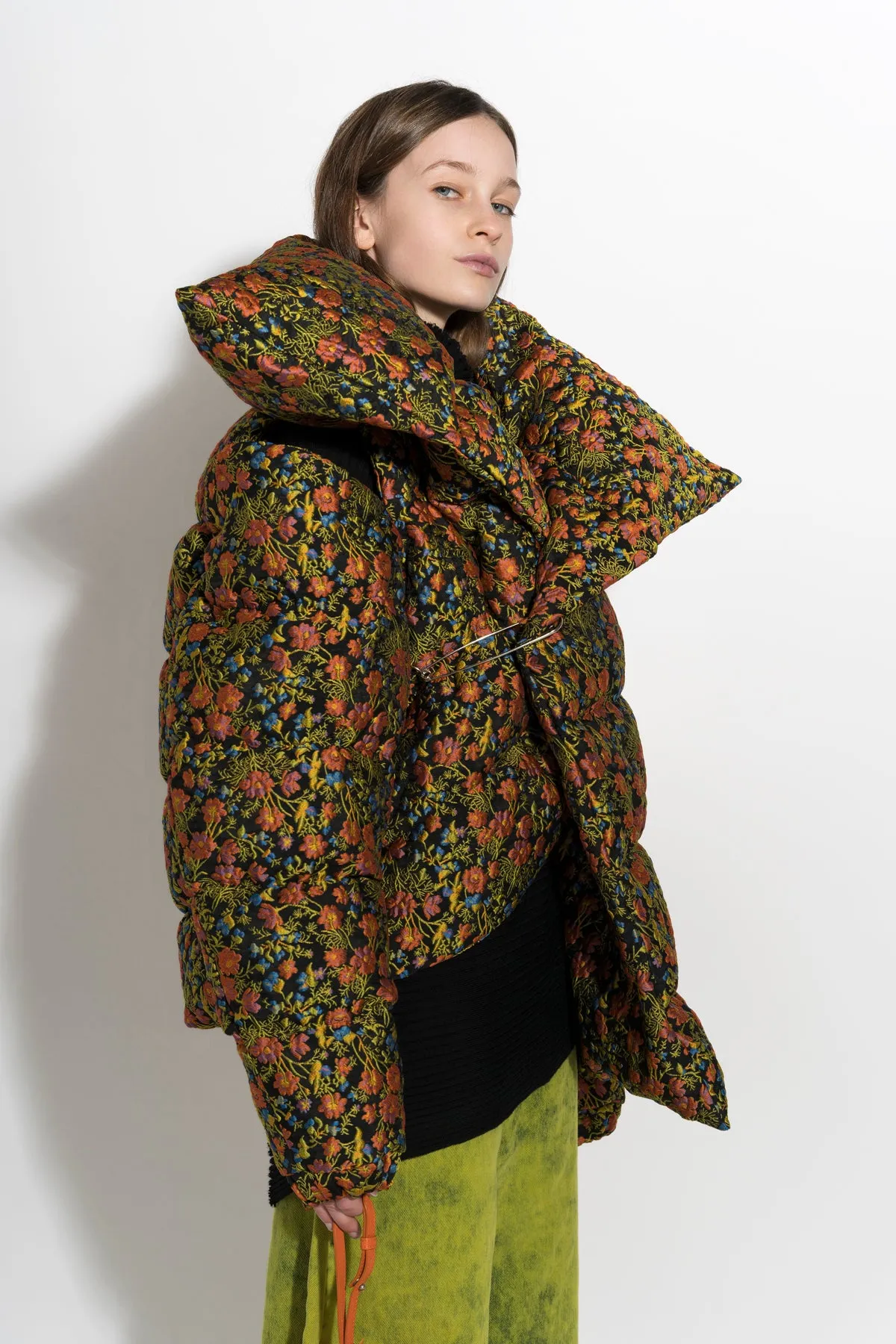 FLORAL BROCADE M'A PUFFER JACKET