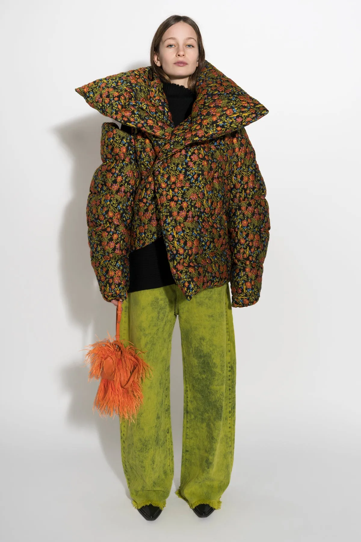 FLORAL BROCADE M'A PUFFER JACKET