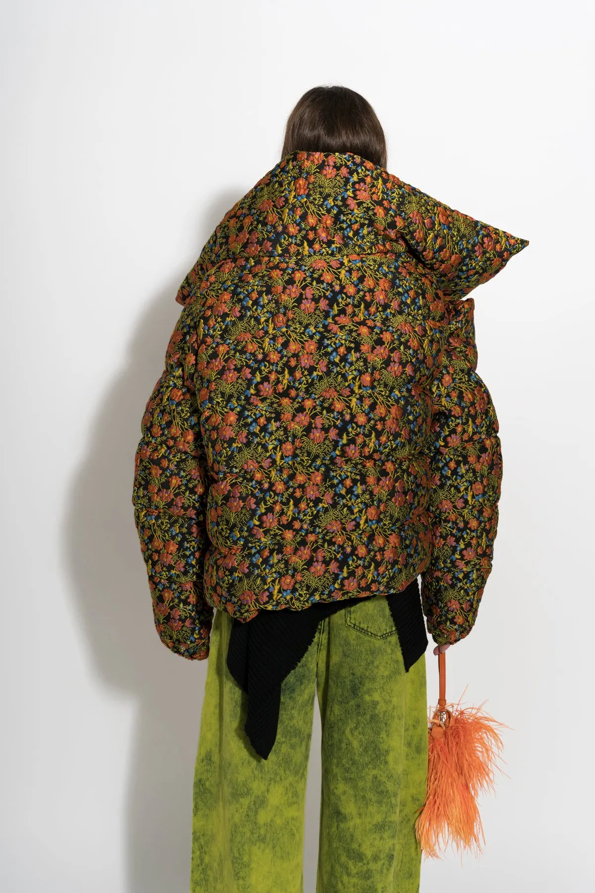 FLORAL BROCADE M'A PUFFER JACKET