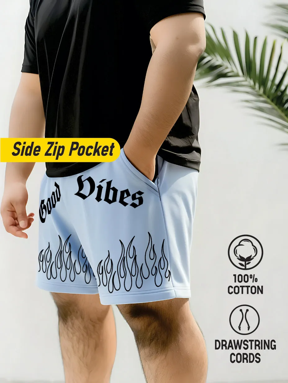 Good Vibes Flame Cotton Plus Size Shorts