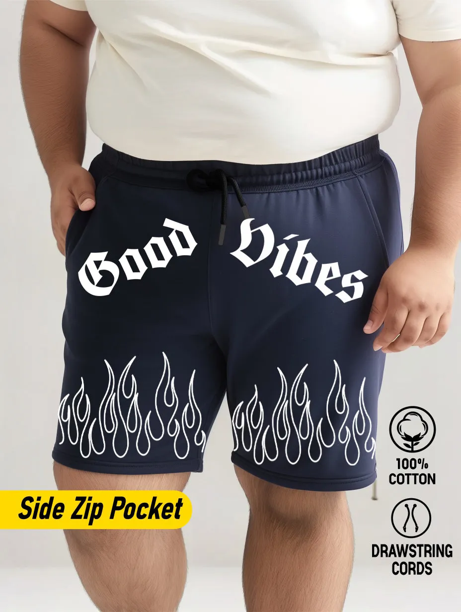 Good Vibes Flame Cotton Plus Size Shorts