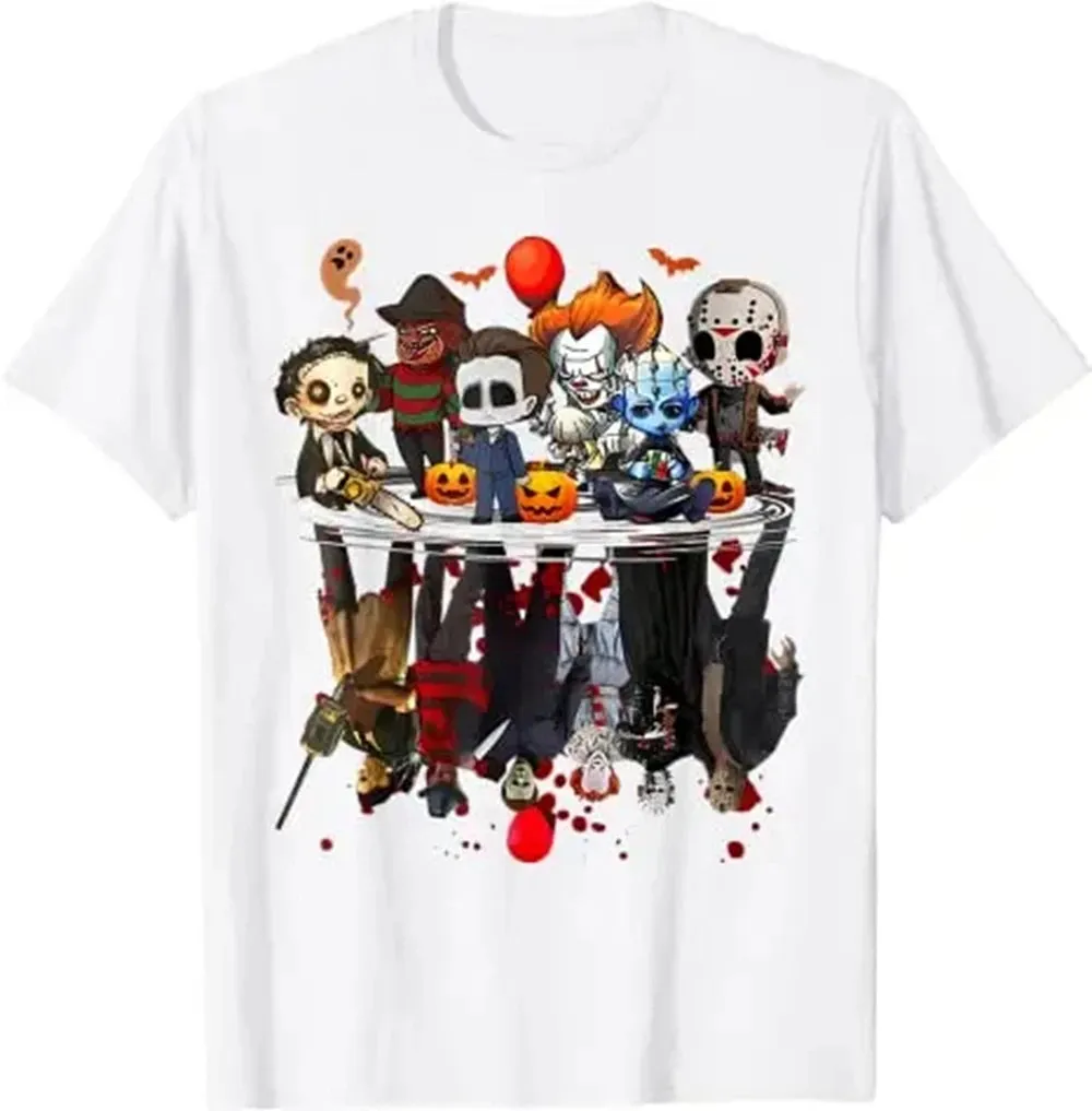 Gothic Style Graphic T-Shirt for Halloween: Horror Movie Character Design for Kids and Adults