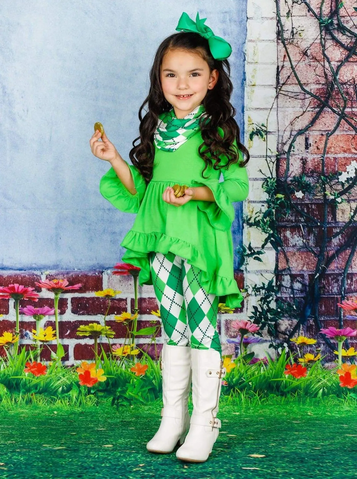 Green Argyle Angel 3 Piece Set