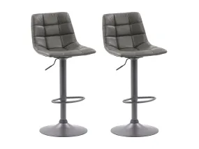 Grey Swivel Bar Stools, Set of 2