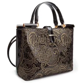 Handbags uk | Women's Metallic Handbag | Black/Gold