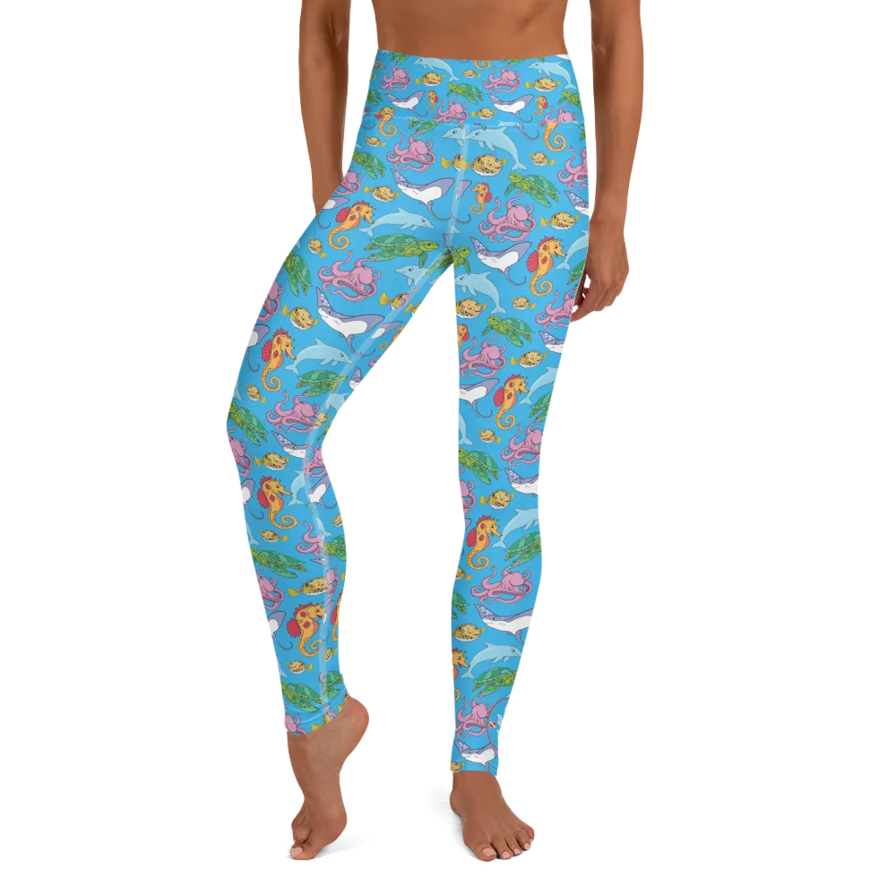 Happiest Ocean High Waist Leggings