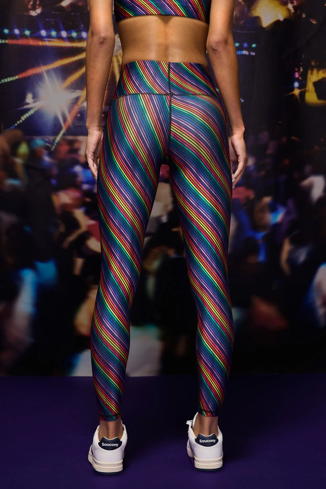 Hi-Shine Leggings in Rainbow Stripe