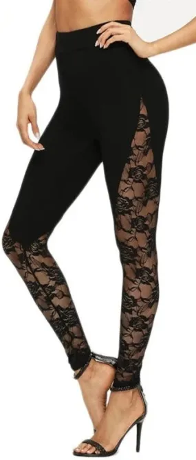 High Waist Black Lace Leggings