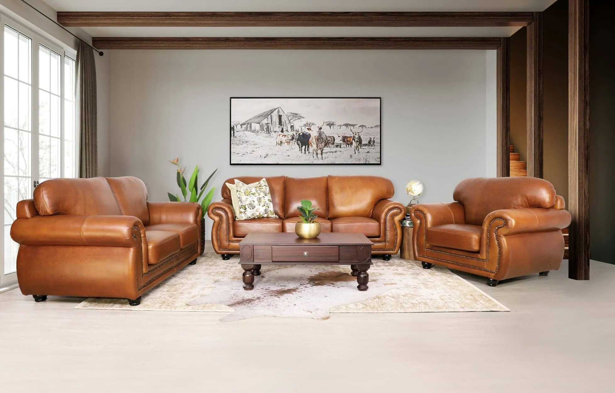 Isilo 3 2 1 Leather Sofa Suite