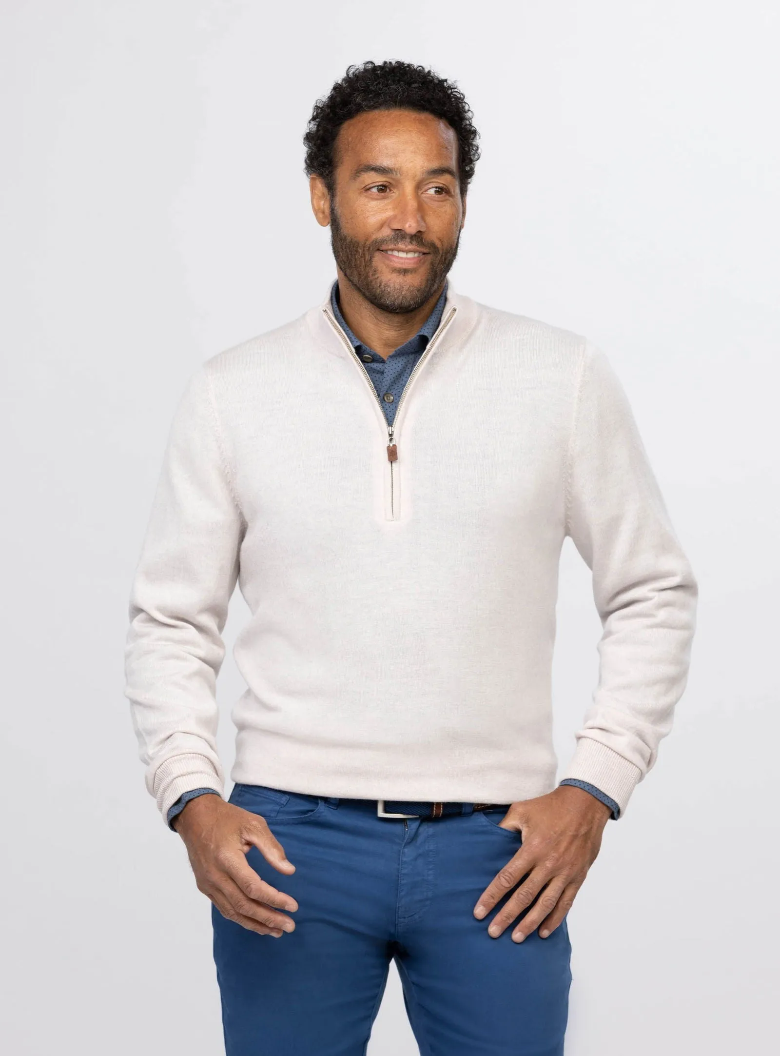 Italian Merino Quarter-Zip Sweater - Closeout