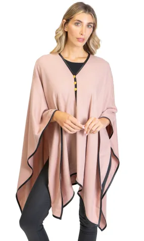 Jones New York Novelty Button Convertible Wrap Poncho (JNP310S-BSH )