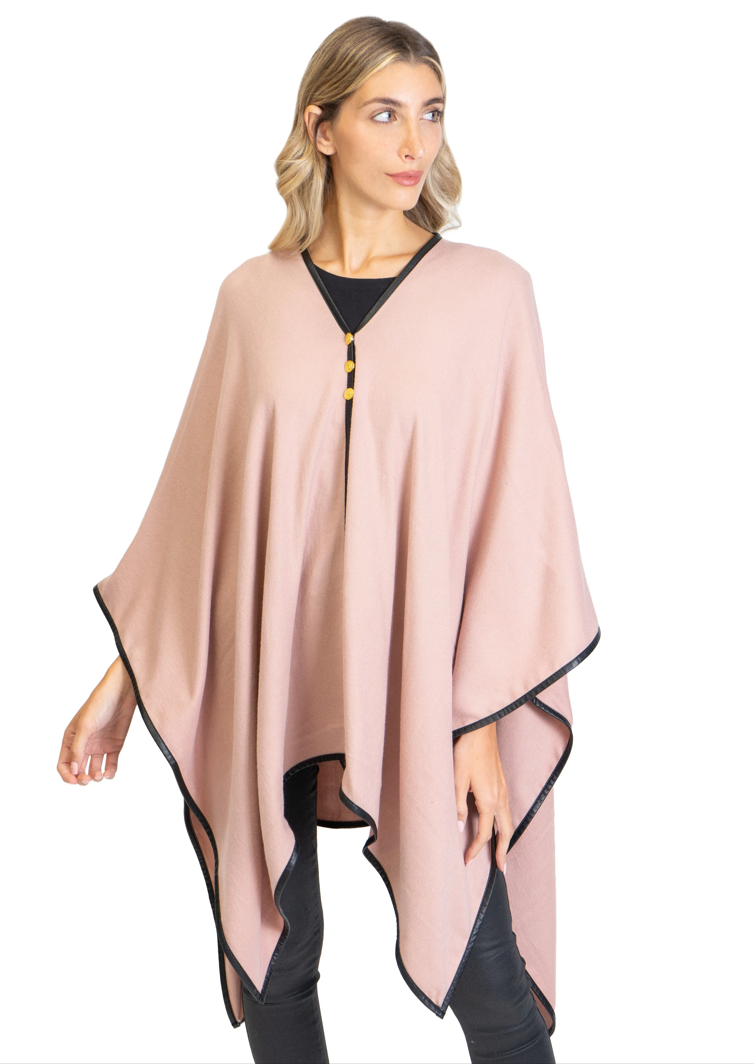 Jones New York Novelty Button Convertible Wrap Poncho (JNP310S-BSH )