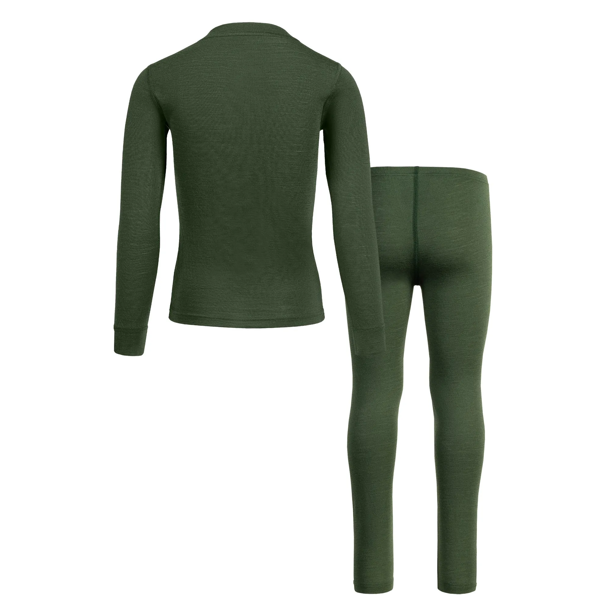 Kids' 160 Long Sleeve & Bottom 2-Piece Dark Green