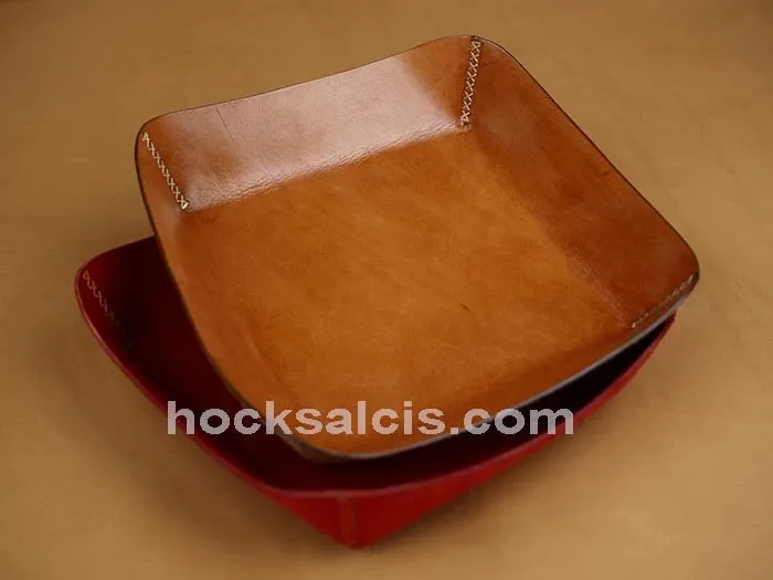 Leather valet trays