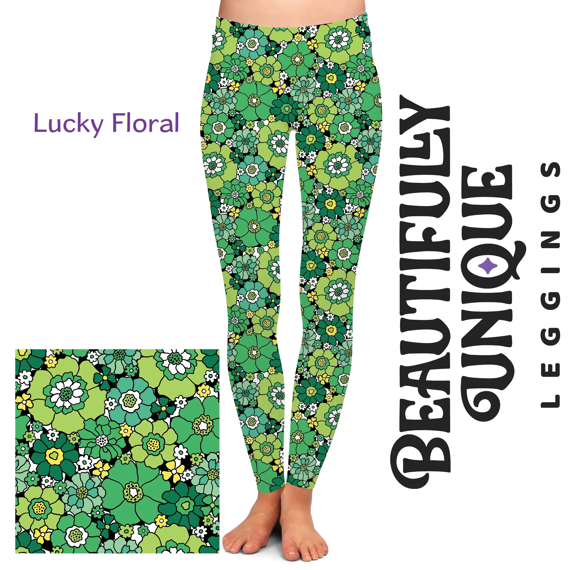 Lucky Floral - High-quality Handcrafted Vibrant Leggings