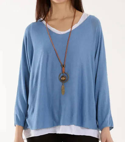 Lucy Double Layer Top with Necklace