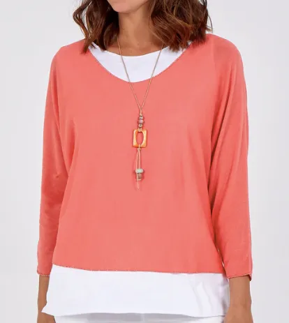 Lucy Double Layer Top with Necklace