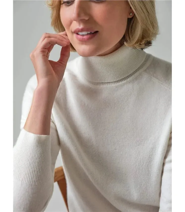 Marinello Super soft Polo neck knit in Winter White 6242