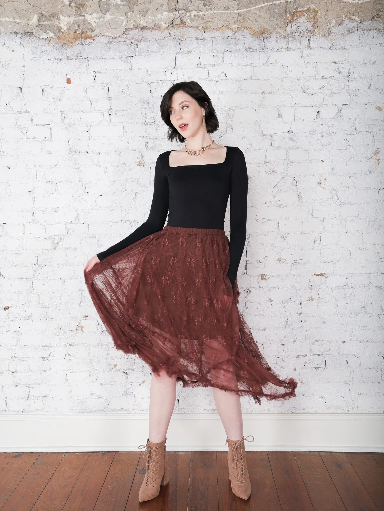 Maya Layered Lace Skirt