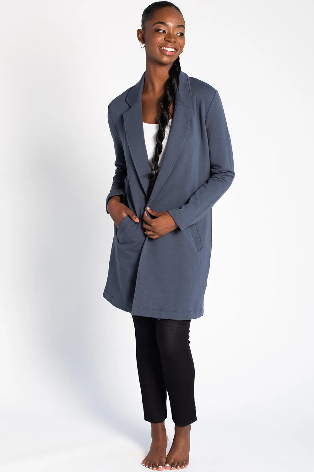 Meghan Bamboo Blazer - Anchor Blue