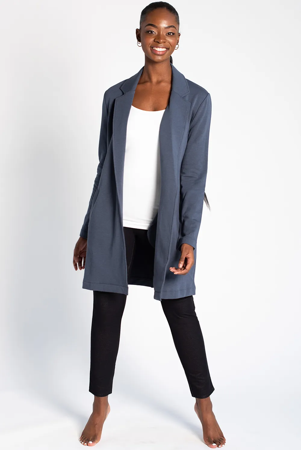 Meghan Bamboo Blazer - Anchor Blue