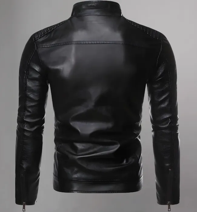 Men’s Leather Jacket Motorcycle Casual Coats